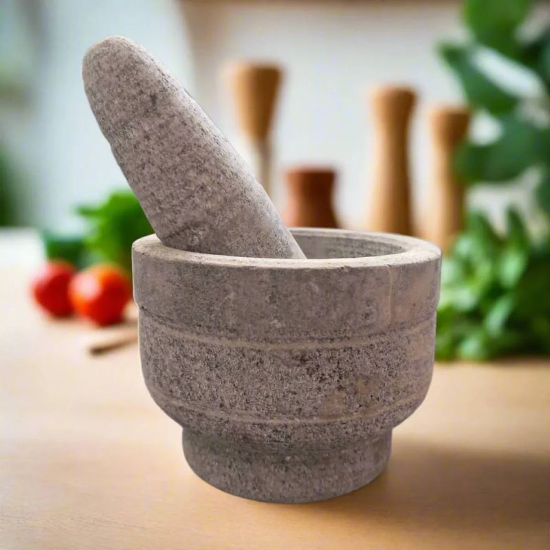 Granite Mortar & Pestle Round – Stone Spice Grinder