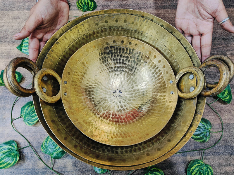 Traditional Brass Hammered Kadhai/Wok – Cooking Wok