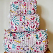 Nurture India Handblockprinted Cosmetic Pouch 3-Piece Set