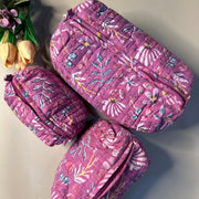 Nurture India Handblockprinted Cosmetic Pouch 3-Piece Set