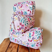 Nurture India Handblockprinted Cosmetic Pouch 3-Piece Set