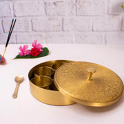 Handcrafted Brass Pooja Box Small – Utensil