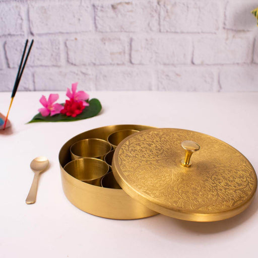 Handcrafted Brass Pooja Box Small – Utensil