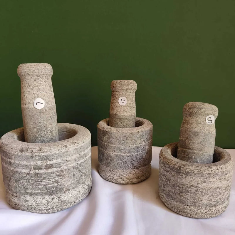 Hardstone (Hand Chiseled): Mortar & Pestle – Kitchen Utensil