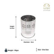 Stainless Steel Round Cutlery Holder/Spoon Holder - Glossy Finish Brush/Pen Holder – Cooking Spoon