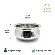 Stainless Steel Hammered Finish Dal Handi – Cooking Handi
