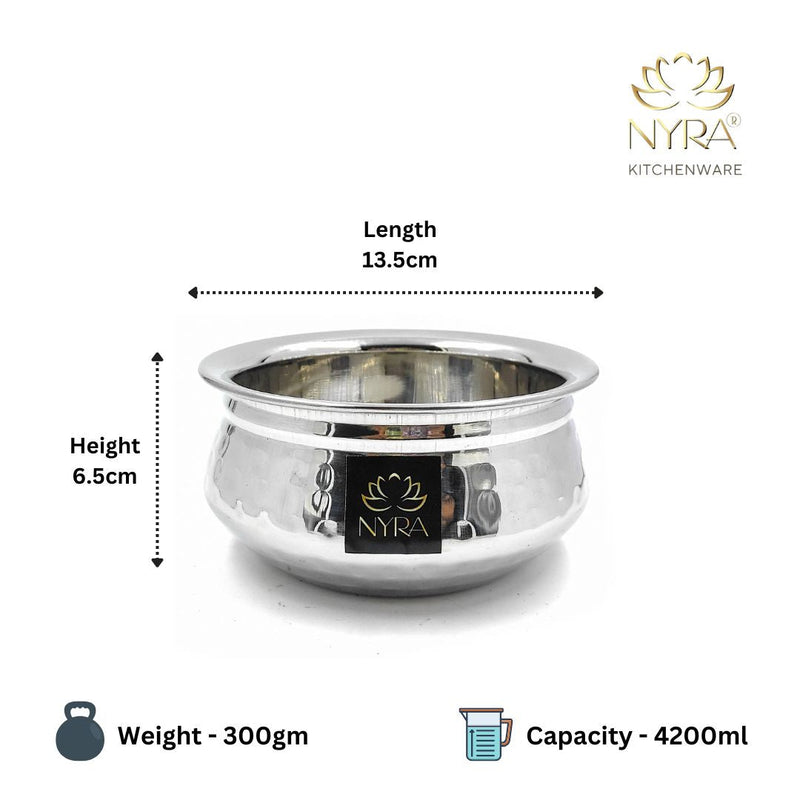 Stainless Steel Hammered Finish Dal Handi – Cooking Handi