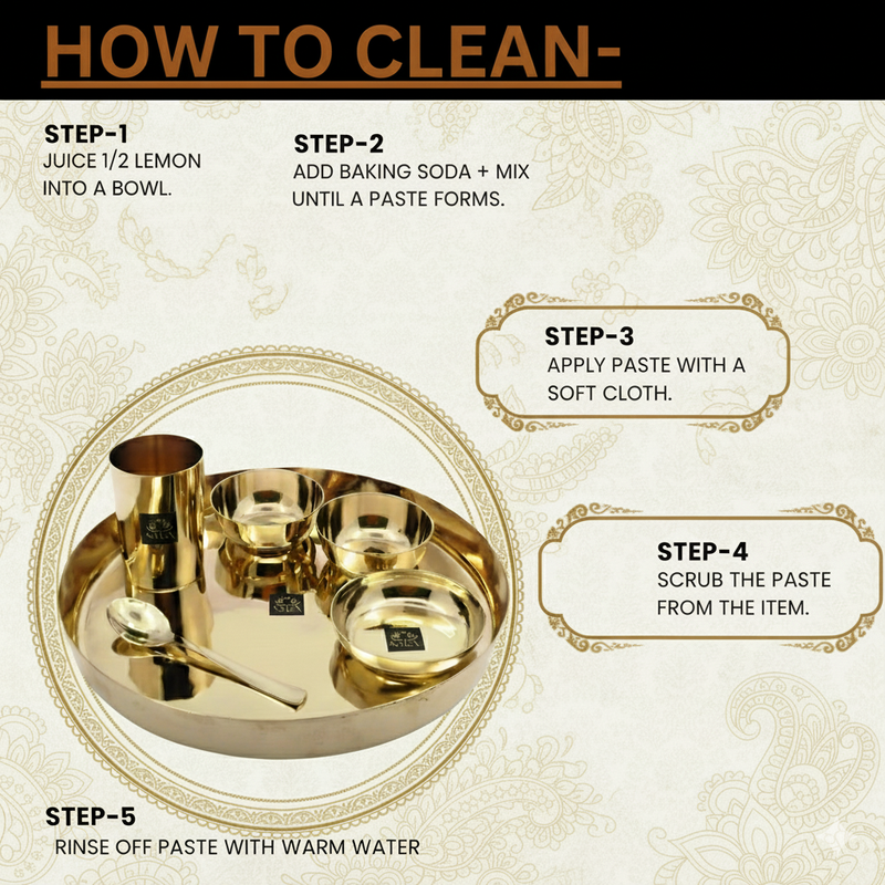 Premium Kansa/Bronze Thali Set of 6pcs – Kitchen Utensil