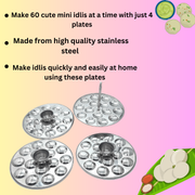 Stainless Steel Mini Idli Stand (15 Idli per Plate) – Idli Steamer