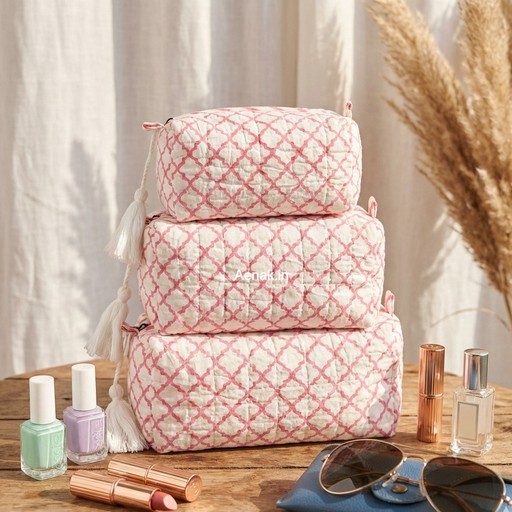 aenak-pink-jaal-handblock-quilted-vanity-pouches