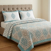 aenak-blue-grey-jaal-handblock-bedsheet-quilted-bedcover-combo-set