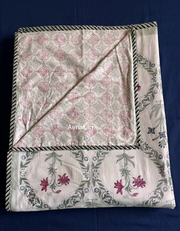 aenak-pink-blue-floral-jaal-handblock-bedsheet-dohar-combo-set
