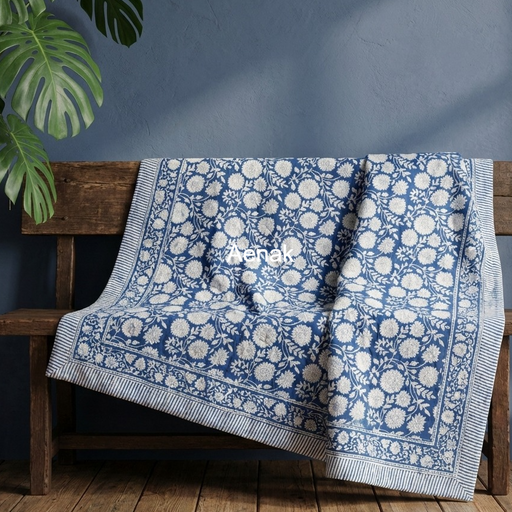 aenak-blue-floral-garden-handblock-printed-mulmul-cotton-reversible-dohar