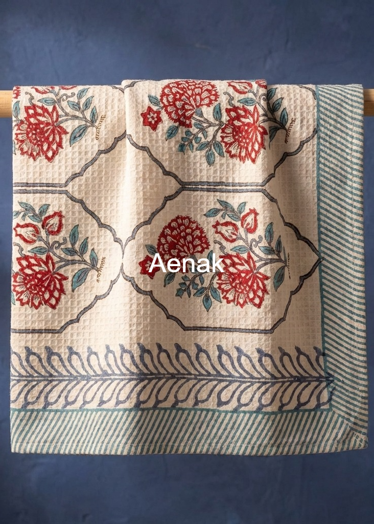 aenak-red-dahlia-handblock-waffle-cotton-towel-copy