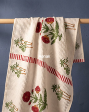aenak-red-floral-garden-handblock-waffle-cotton-towel-copy