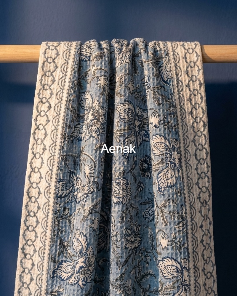 aenak-yellow-marigold-handblock-waffle-cotton-towel-copy