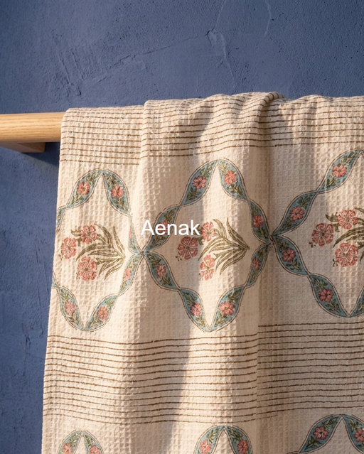 aenak-heritage-yellow-handblock-waffle-cotton-towel-copy