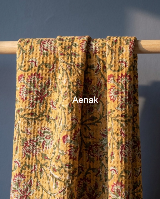 aenak-light-peach-floral-handblock-waffle-cotton-towel-copy