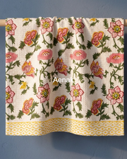 aenak-golden-bloom-handblock-waffle-cotton-towel-copy