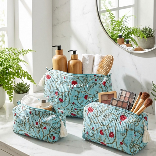 aenak-pink-phool-quilted-vanity-pouches-set-of-3
