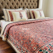 aenak-yellow-lily-handblock-printed-reversible-quilted-cotton-bedcover-set
