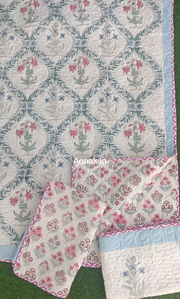aenak-blue-red-floral-jaal-handblock-printed-reversible-quilted-cotton-bedcover-set