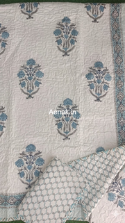 aenak-teal-blue-handblock-printed-reversible-quilted-bedcover-set