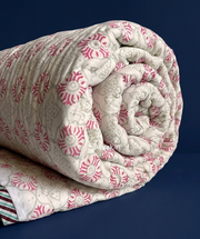 aenak-pink-blue-floral-jaal-handblock-reversible-mulmul-cotton-quilt
