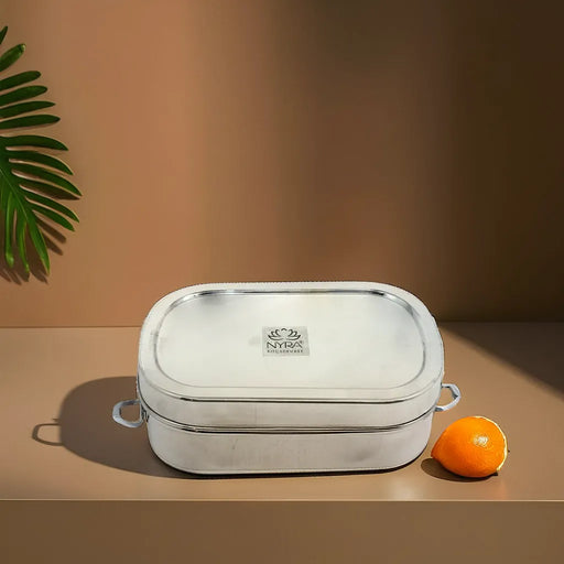 Stainless Steel Rectangle Lunch Box with 1 Small Box – Kitchen Utensil