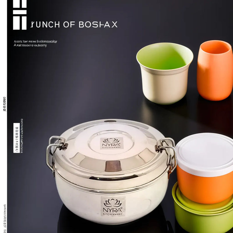 Stainless Steel Round Lunch Box - Stylish, – Storage Container
