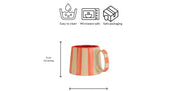 Nurture India Vintage Orange Stripe Ceramic Coffee Cup 7-oz