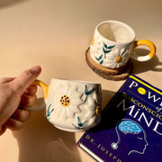 Nurture India Embossed Sunflower Ceramic Mug