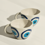 Nurture India Evil Eye Espresso Ceramic Mugs 10-oz