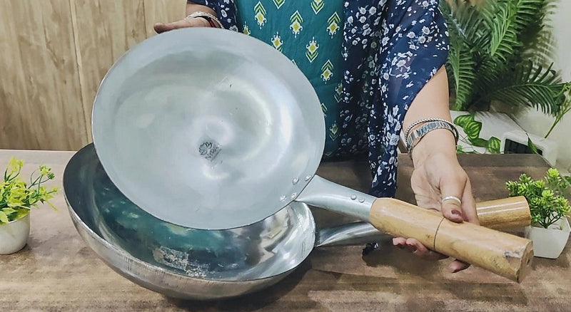 Iron Chinese Wok/Kadhai with Wooden Handle – Cooking Wok