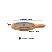 Cast Iron Sizzler Platter with Wood Trivet – Kitchen Utensil