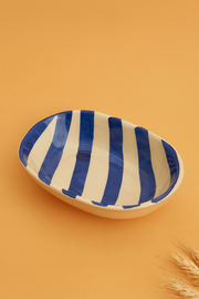 Nurture India Dark Blue Stripe Ceramic Combo Bowl Cup