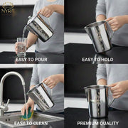 Stainless Steel Laser Printed Jug with Sturdy Handle and Lid
