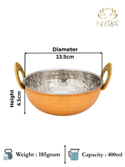 Rose Gold Finish Stainless Steel Serving Kadhai – Cooking Wok