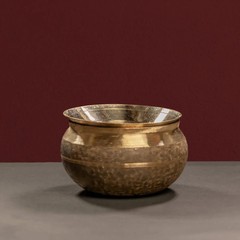 Kansa - Bronze Serving Bowl Large With Lid and Ladle – Tadka Ladle