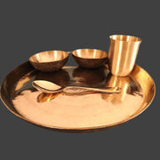 Kansa - Bronze Dinner Plate Set (Thali set: Plate, 2 katori, tumbler, 1 Spoon) – Kitchen Tool