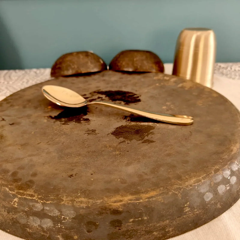 Kansa - Bronze Dinner Plate Set (Thali set: Plate, 2 katori, tumbler, 1 Spoon) – Kitchen Tool