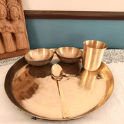 Kansa - Bronze Dinner Plate Set (Thali set: Plate, 2 katori, tumbler, 1 Spoon) – Kitchen Tool