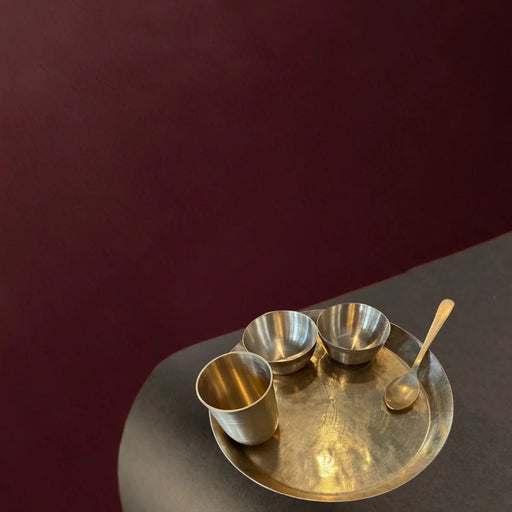 Kansa - Bronze Dinner Plate Set (Thali set: Plate, 2 katori, tumbler, 1 Spoon) – Kitchen Tool