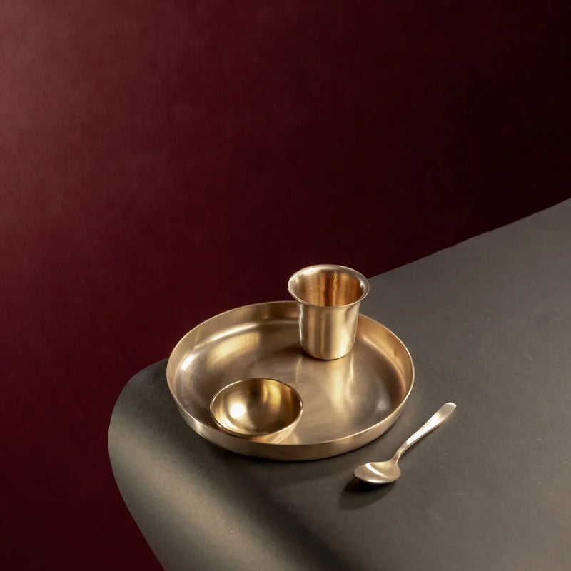 Kansa Kids Dinner Set – Bronze Kids Dinnerware Set