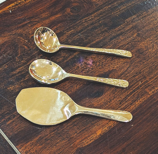 Kansa Serving Ladle Set – 3 Pieces