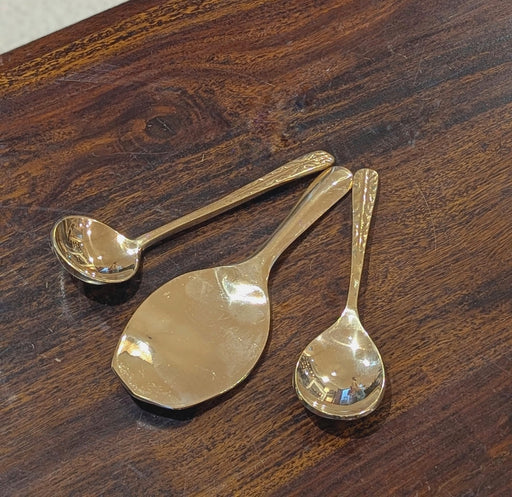 Kansa Serving Ladle Set – 3 Pieces