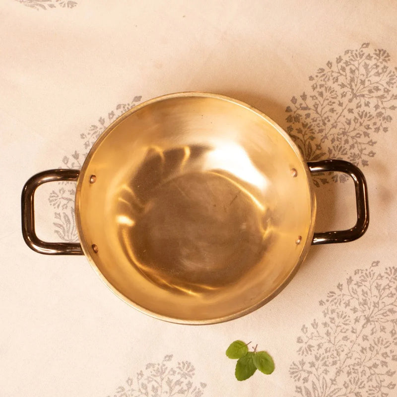 Kansa Tulsi Kadai with Heat Resistant Handles