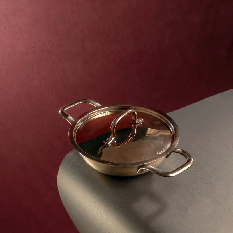 Kansa Tulsi Kadai with Heat Resistant Handles