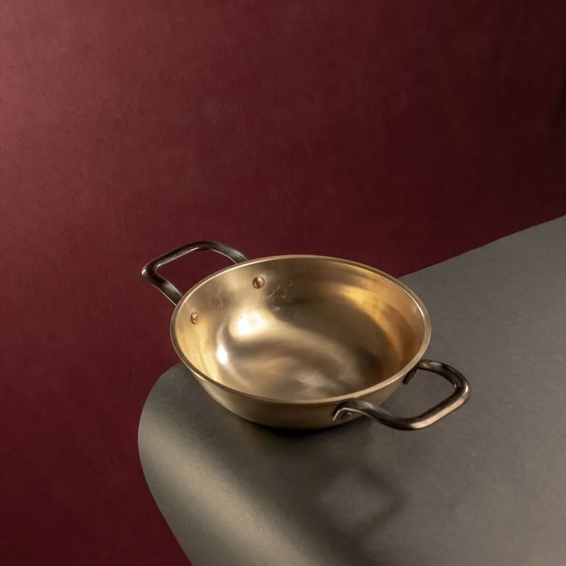 Kansa Tulsi Kadai with Heat Resistant Handles