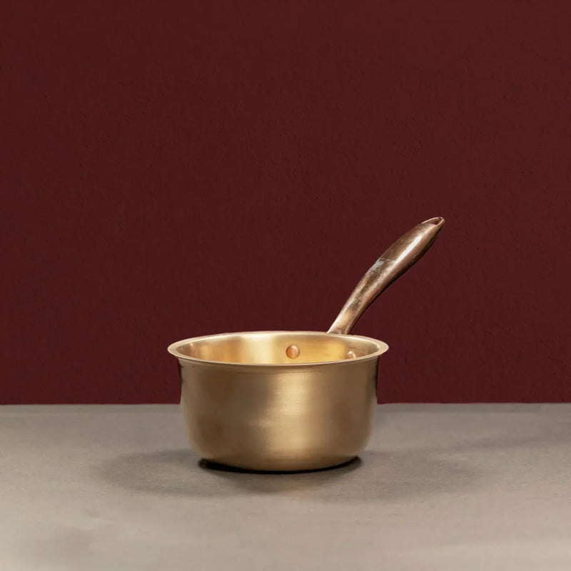 Kansa Tulsi Sauce Pan with Heat Resistant Handle